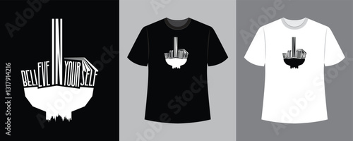 believe in yourself text illustration t-shirt design