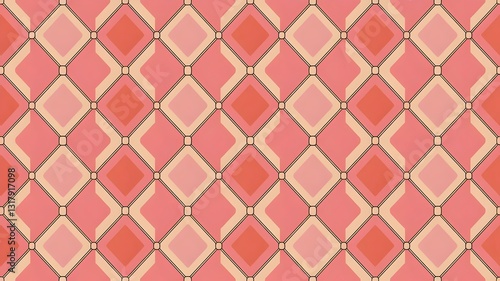 Geometric Rhombus Pattern Simple Seamless Design in Pink and Orange