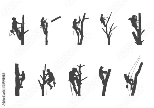 Tree surgeon svg, Tree arborist svg, Tree services svg, Tree surgeon working svg, Tree surgeon working silhouette, Tree surgeon silhouette, Tree surgeon vector, Tree services silhouette.