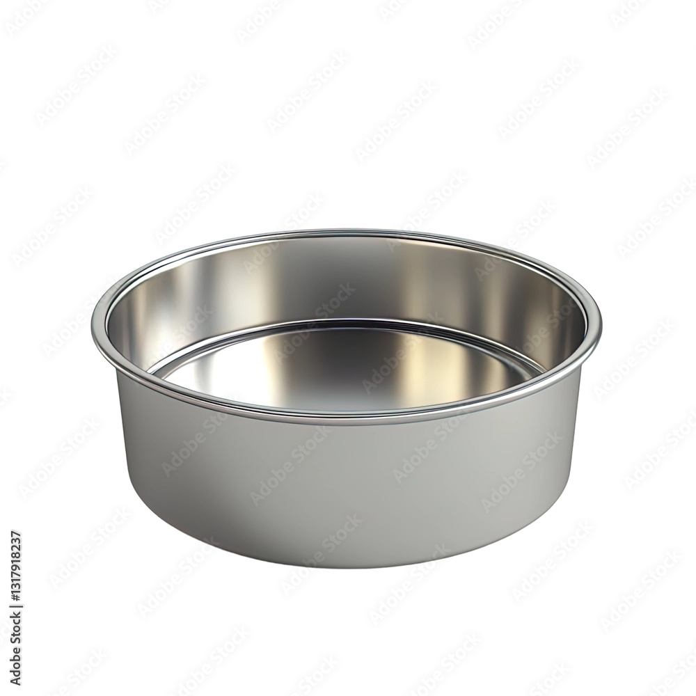 Silver pan with a round shape on transparent background Silver pan with a round shape on transparent background