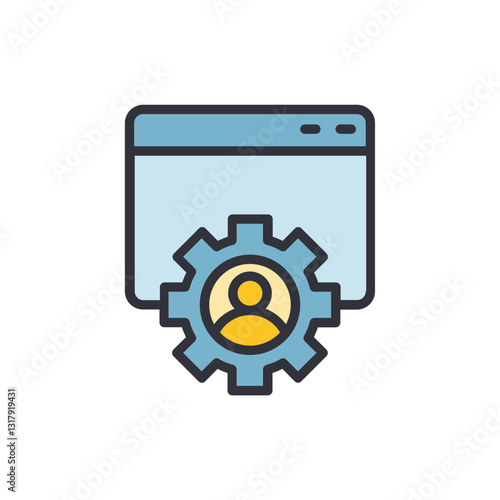 Web administrator colored icons, minimalist vector illustration ,simple transparent graphic element .Isolated on white background