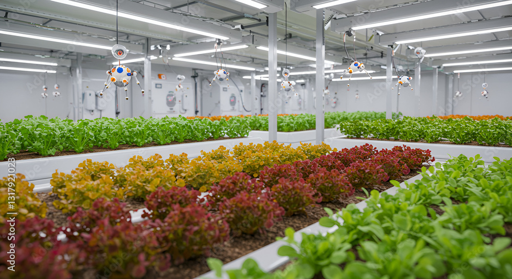 Fototapeta premium Futuristic Farm Using Nanotechnology for Precision Agriculture 2