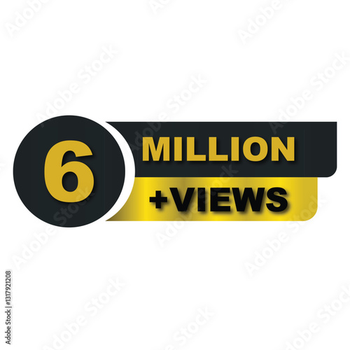 6 Million Views Celebration Vector Icon Badge PNG  High-Quality Download