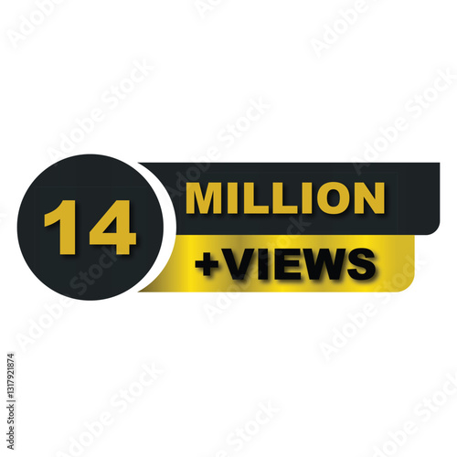 14 Million Views Celebration Vector Icon Badge PNG  High Quality Download
