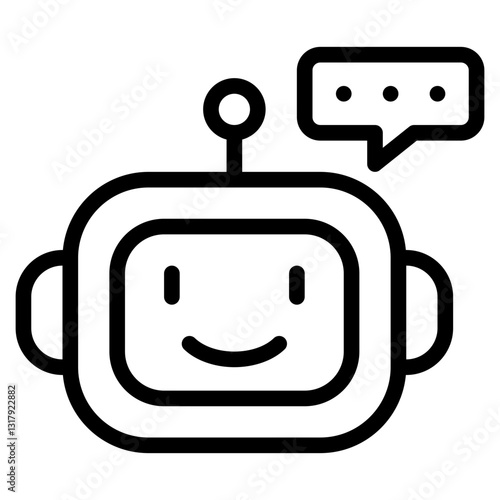Friendly Chatbot Icon for Digital Applications