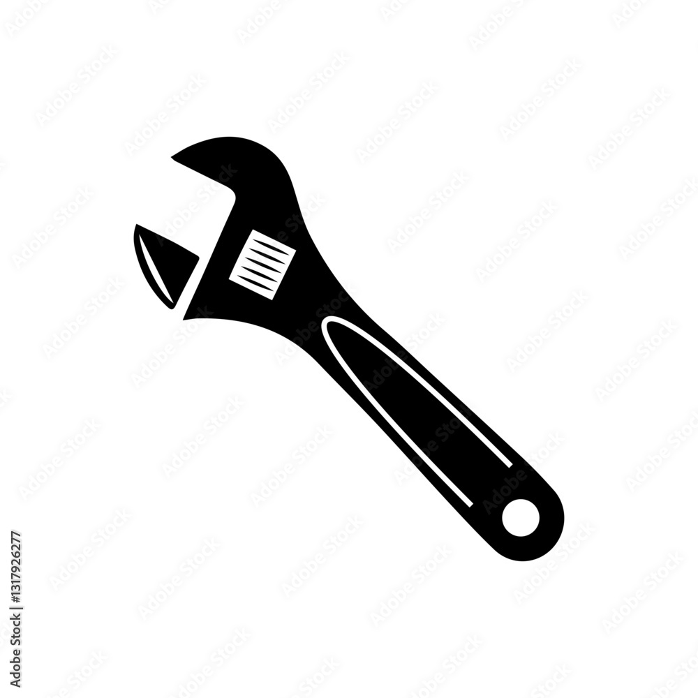 Adjustable Wrench Vector Icon for Construction, Repair, and Maintenance Adjustable Wrench Vector Icon for Construction, Repair, and Maintenance