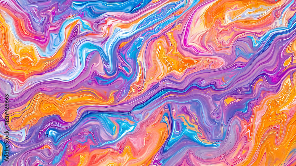 Obraz premium Colorful Abstract Swirling Patterns with Vibrant Fluid Art Design
