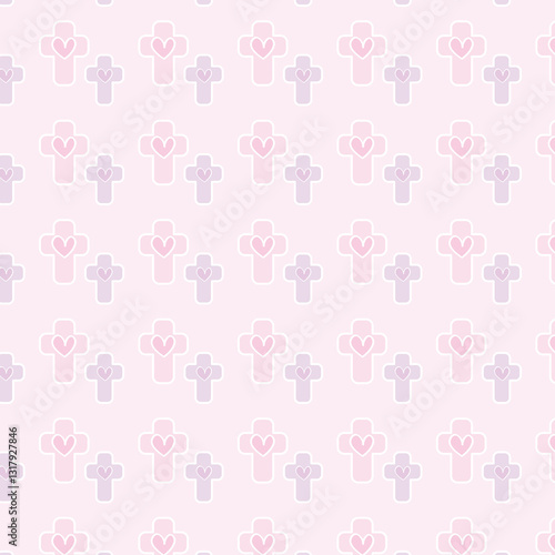 Love fabric paper and background with heart patterns for valentine's day, textured backdrop for christmas 