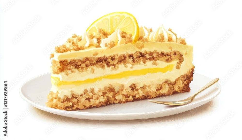 Creamy Lemon Cake Slice Creamy Lemon Cake Slice