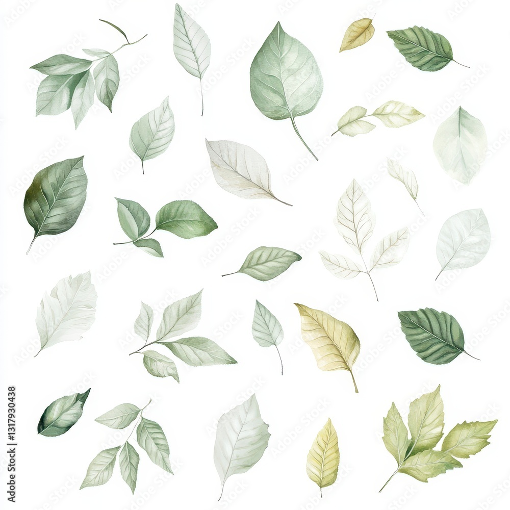 Fototapeta premium Watercolor Botanical Leaves
