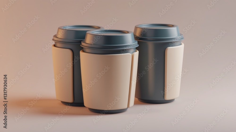 Takeaway Coffee Cups with Sleeves: Minimalist Design for Modern Beverage Service Takeaway Coffee Cups with Sleeves: Minimalist Design for Modern Beverage Service
