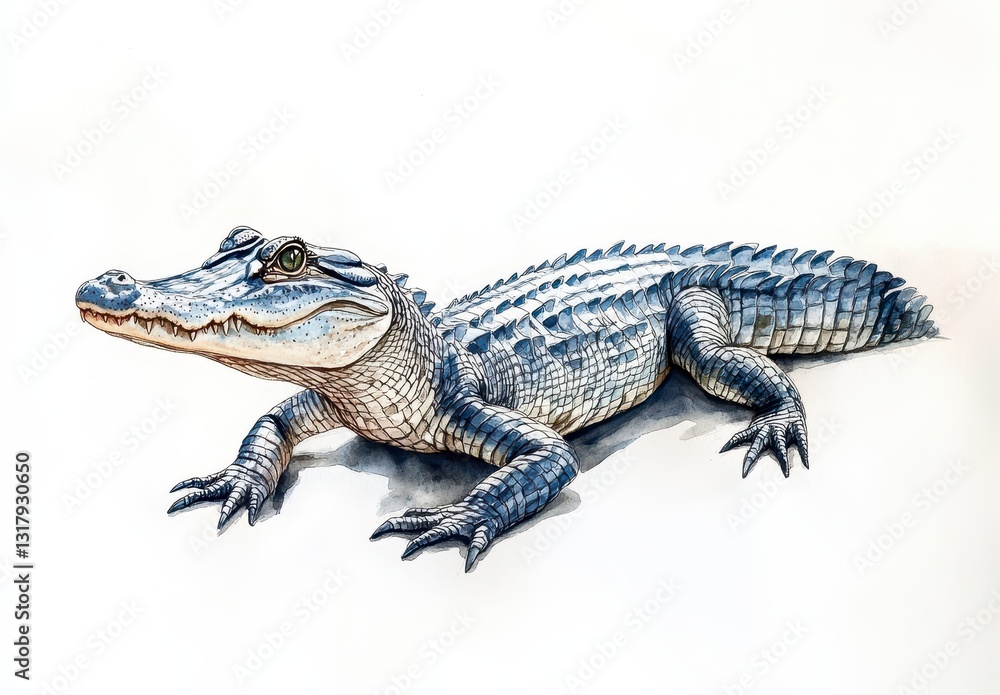 Naklejka premium Realistic Blue Alligator