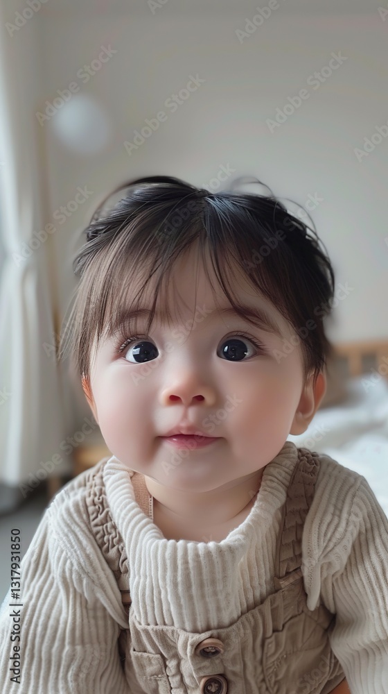 Close-Up Image of a Happy Baby with Playful and Joyful Expression Close-Up Image of a Happy Baby with Playful and Joyful Expression