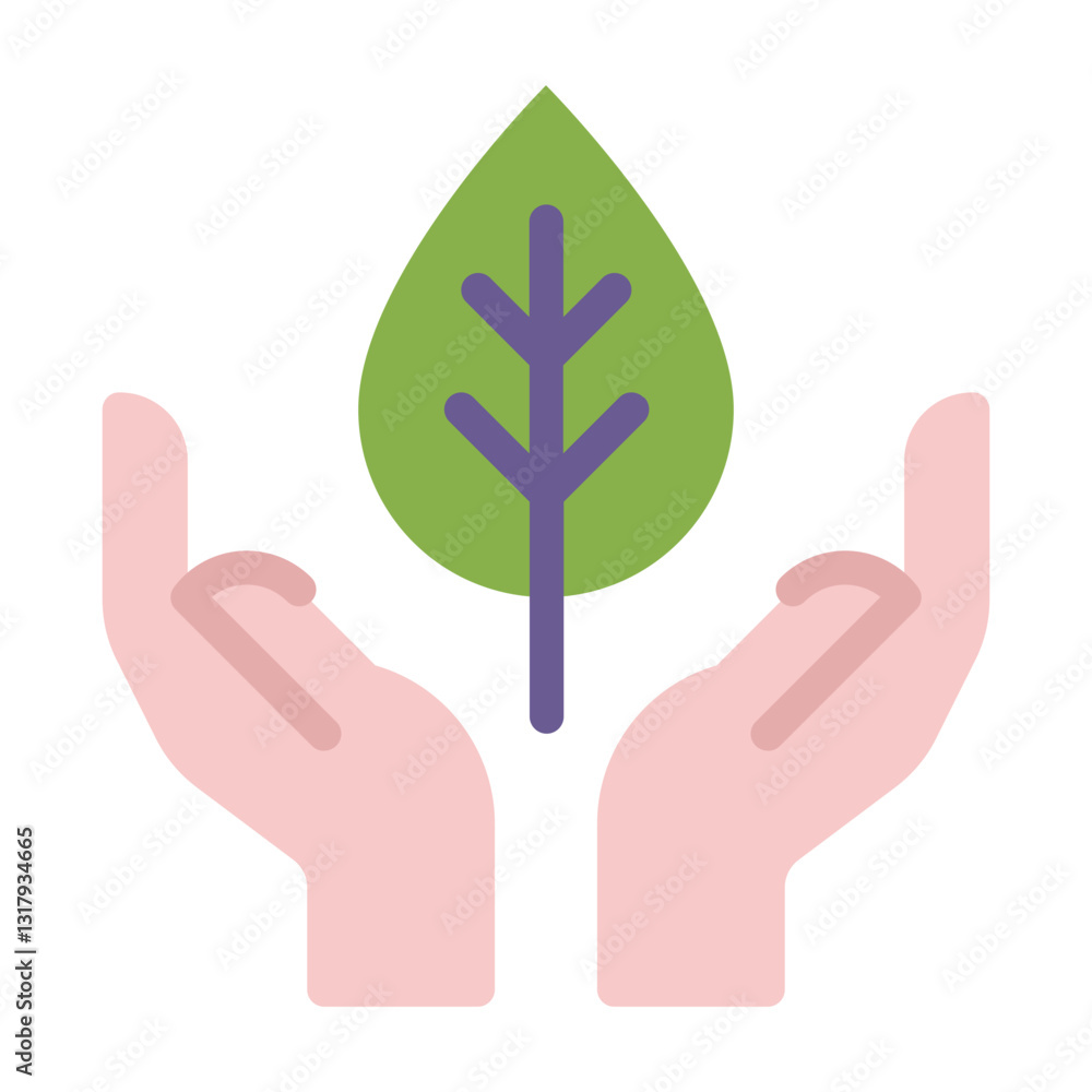Obraz premium Eco-Friendly Leaf Symbol in Hands