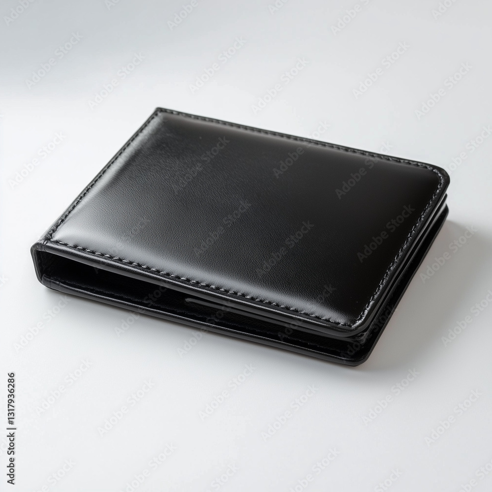 A elegant black vegan leather wallet with white accents exudes modern sophistication and sustainable luxury A elegant black vegan leather wallet with white accents exudes modern sophistication and sustainable luxury