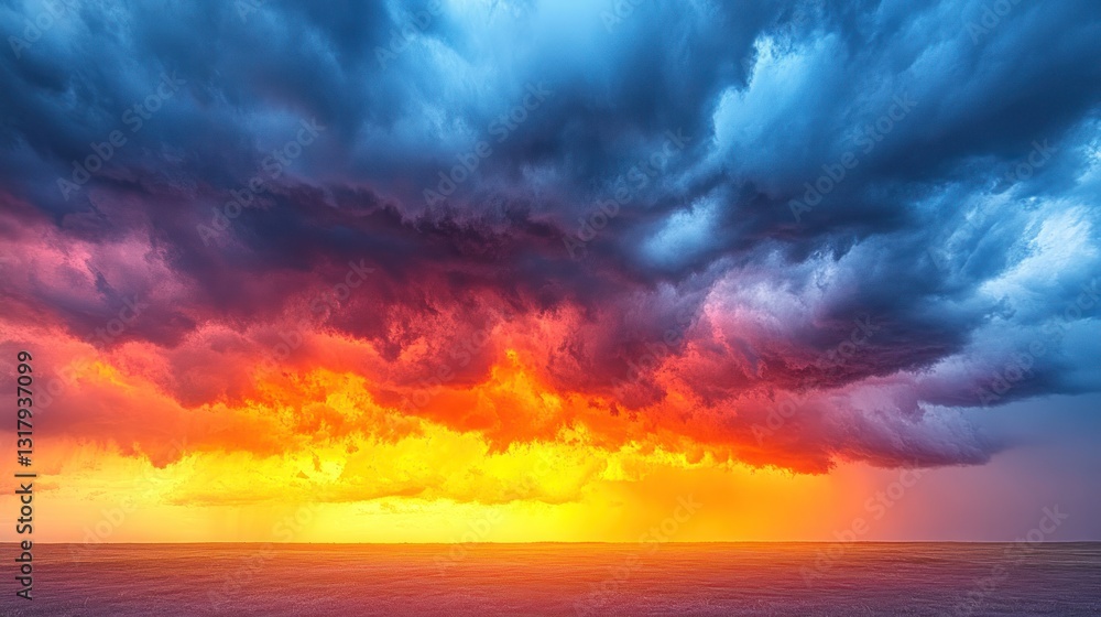 Obraz premium Dramatic Sunset Storm Over Ocean