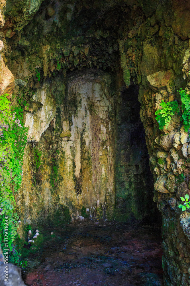 Europe, Spain, Balearic Islands, Mallorca. Esporles. La Granja. Museum. Grotto.