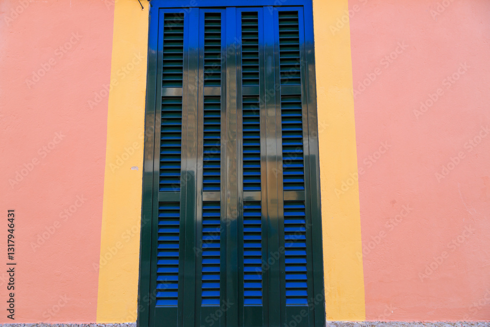 Europe, Spain, Balearic Islands, Mallorca.Shuttered Windows.