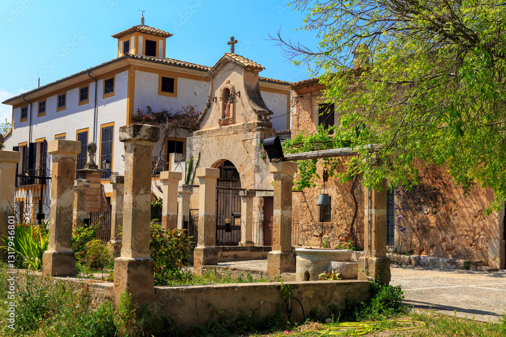 Europe, Spain, Balearic Islands, Mallorca.Palma. Biogranja La Real. Monastery Secar de La Real. April 15, 2017