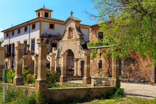 Obraz na płótnie Europe, Spain, Balearic Islands, Mallorca.Palma. Biogranja La Real. Monastery Secar de La Real. April 15, 2017 w salonie