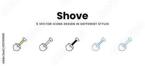 Shovel vector icons set stock illustration.
