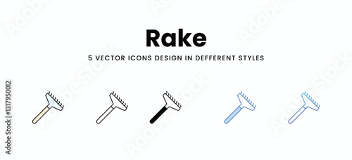 Rake vector icons set stock illustration.