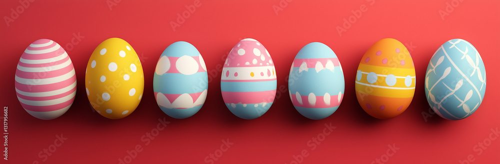 Easter poster and banner template with Easter eggs with copy space. Greetings and presents for Easter Day, promotion, shopping template Easter poster and banner template with Easter eggs with copy space. Greetings and presents for Easter Day, promotion, shopping template