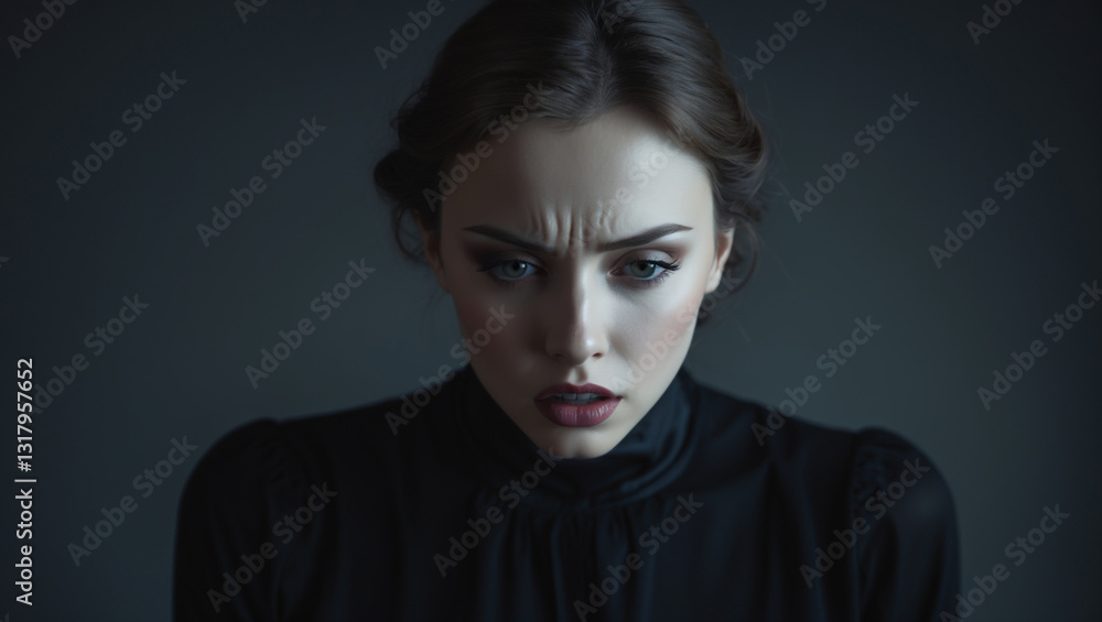 Portrait of shocked girl, shocked expressions Portrait of shocked girl, shocked expressions