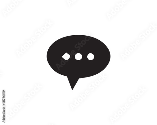 vector chat icon with editable strokes and shape