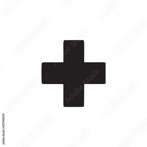 vector plus icon with editable strokes and shape