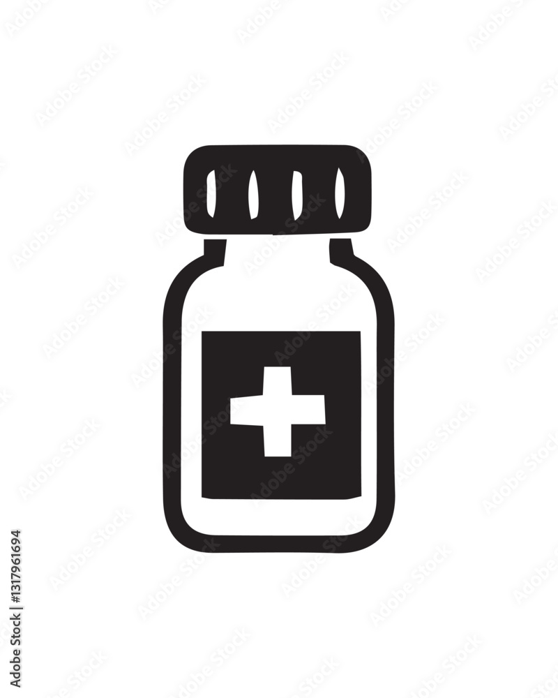 medicine bottle icon vector illustration with editable strokes and shape medicine bottle icon vector illustration with editable strokes and shape