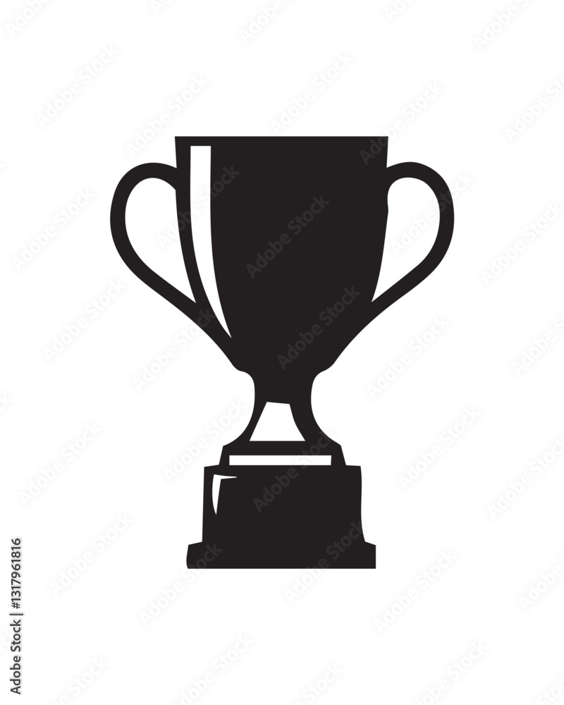 vector illustration of trophy cup with editable strokes and shape