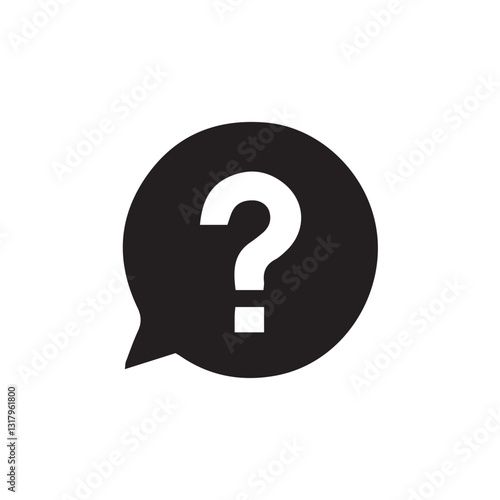 question mark icon vector illustration with editable strokes and shape