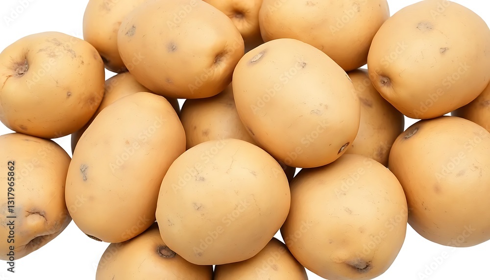 Fresh Potatoes Brown Skin White Background Fresh Potatoes Brown Skin White Background