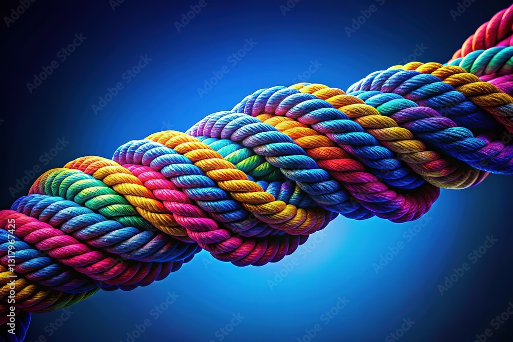 Abstract Rope Art on Blue Background - March 8 Celebration Abstract Rope Art on Blue Background - March 8 Celebration