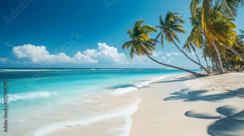 Wallpaper Mural Stunning Tropical Beach Paradise: Azure Waters, White Sand, and Swaying Palm Trees Torontodigital.ca