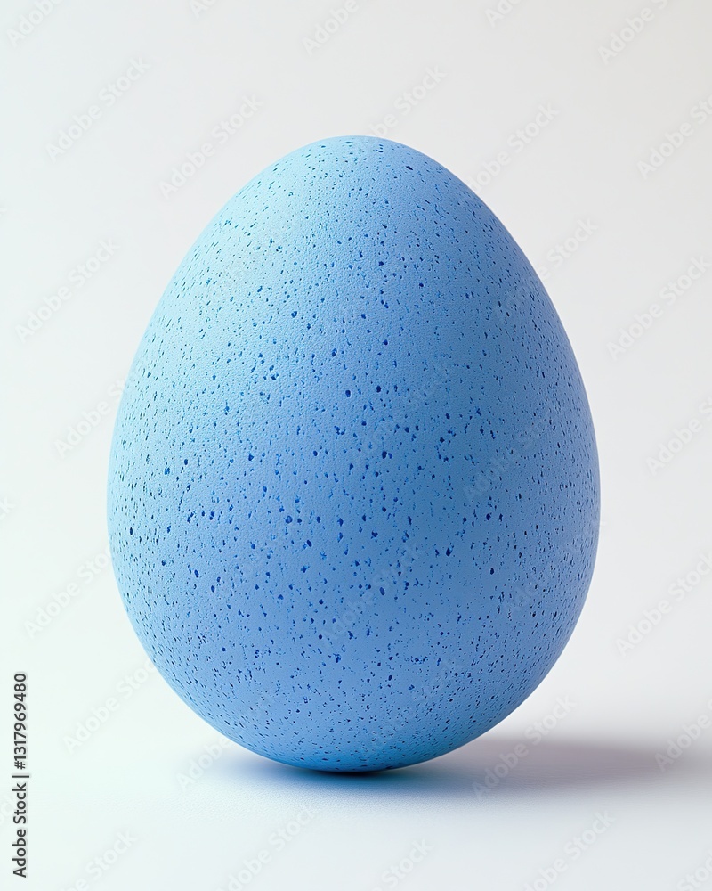 Blue Easter egg on white background with studio lighting for high-resolution photography concept Blue Easter egg on white background with studio lighting for high-resolution photography concept