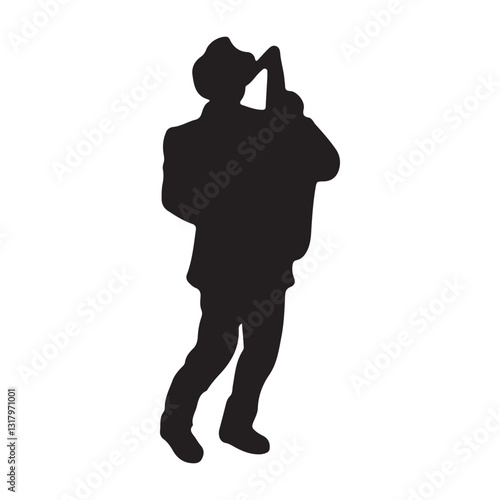 Silhouette of cinco de mayo Fondo blanco vector