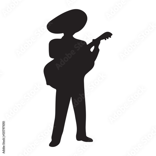 Silhouette of cinco de mayo Fondo blanco vector