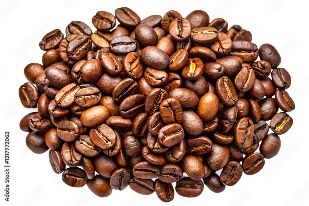 Fototapeta premium Scattered Coffee Beans with Rich Brown Hues