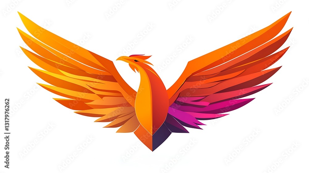 Obraz premium Fiery Phoenix for Abstract Wings, Rebirth Symbol.