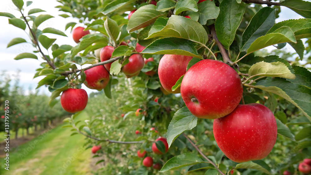 Autumn day. Rural garden. In the frame ripe red apples on a tree. It's raining Photographed in Ukraine Autumn day. Rural garden. In the frame ripe red apples on a tree. It's raining Photographed in Ukraine