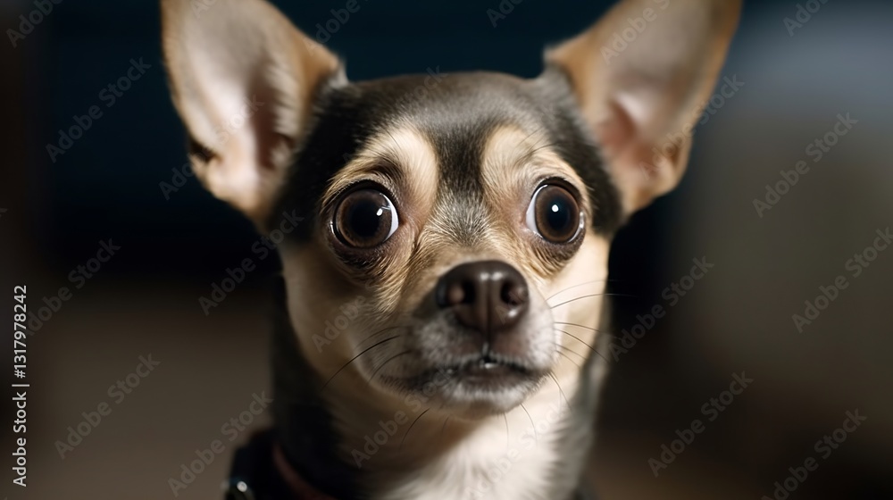Surprised Chihuahua Portrait for Indoor Studio Shot. Surprised Chihuahua Portrait for Indoor Studio Shot.