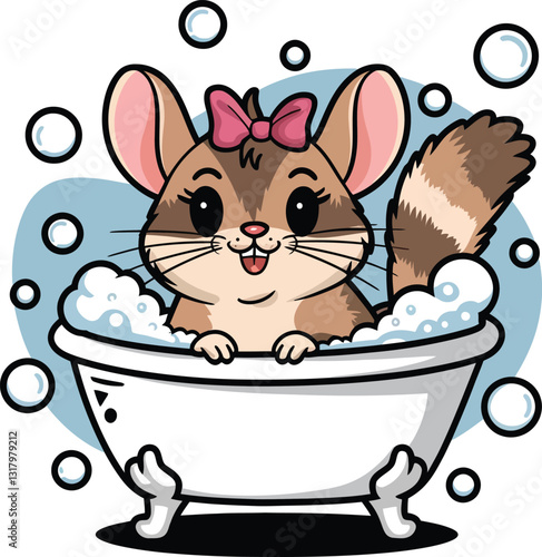 Cute Chinchilla Bubble Bath