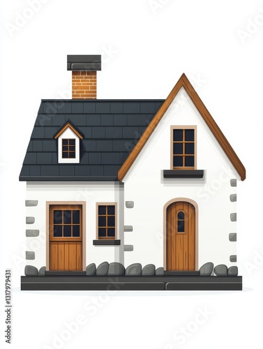 Wallpaper Mural A charming, stylized cottage with a detailed exterior Torontodigital.ca