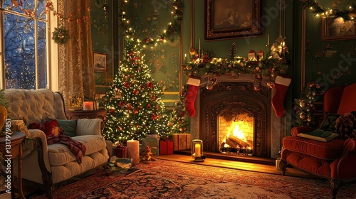 Wallpaper Mural A cozy scene with mulled wine and a warm fireplace Torontodigital.ca