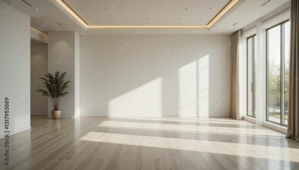 Bright Modern Interior Space with Large Windows and Minimalist Design Bright Modern Interior Space with Large Windows and Minimalist Design