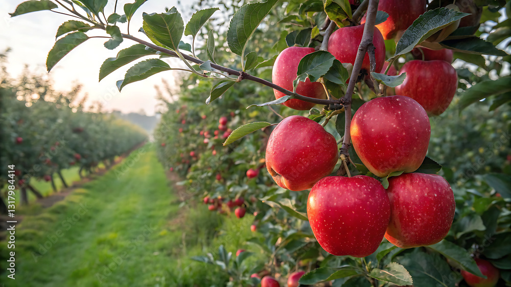 Autumn day. Rural garden. In the frame ripe red apples on a tree. It's raining Photographed in Ukraine Autumn day. Rural garden. In the frame ripe red apples on a tree. It's raining Photographed in Ukraine