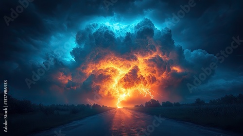 the wrath of god lightning in the sky with stormy clouds