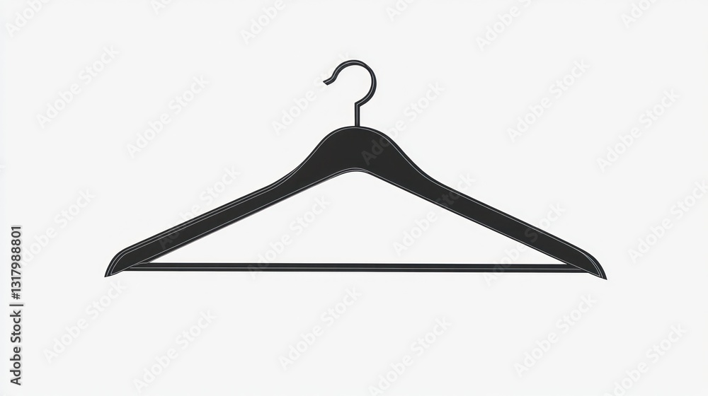 Black clothes hanger on white background, studio shot Black clothes hanger on white background, studio shot